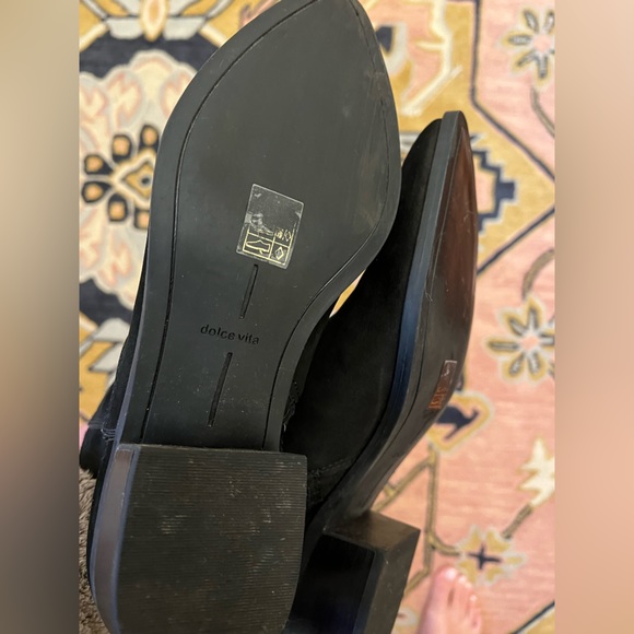 Dolce Vita suede booties 9.5 pointed toe stacked heel inner zip - Picture 4 of 10